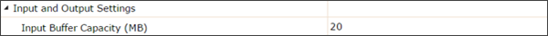 Input and Output Settings Input and Output Settings