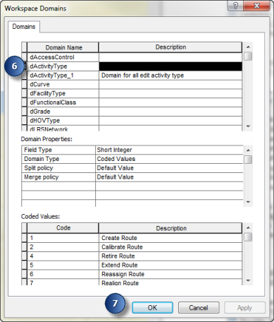 Editing redline activity type coded domains Editing redline activity type coded domains